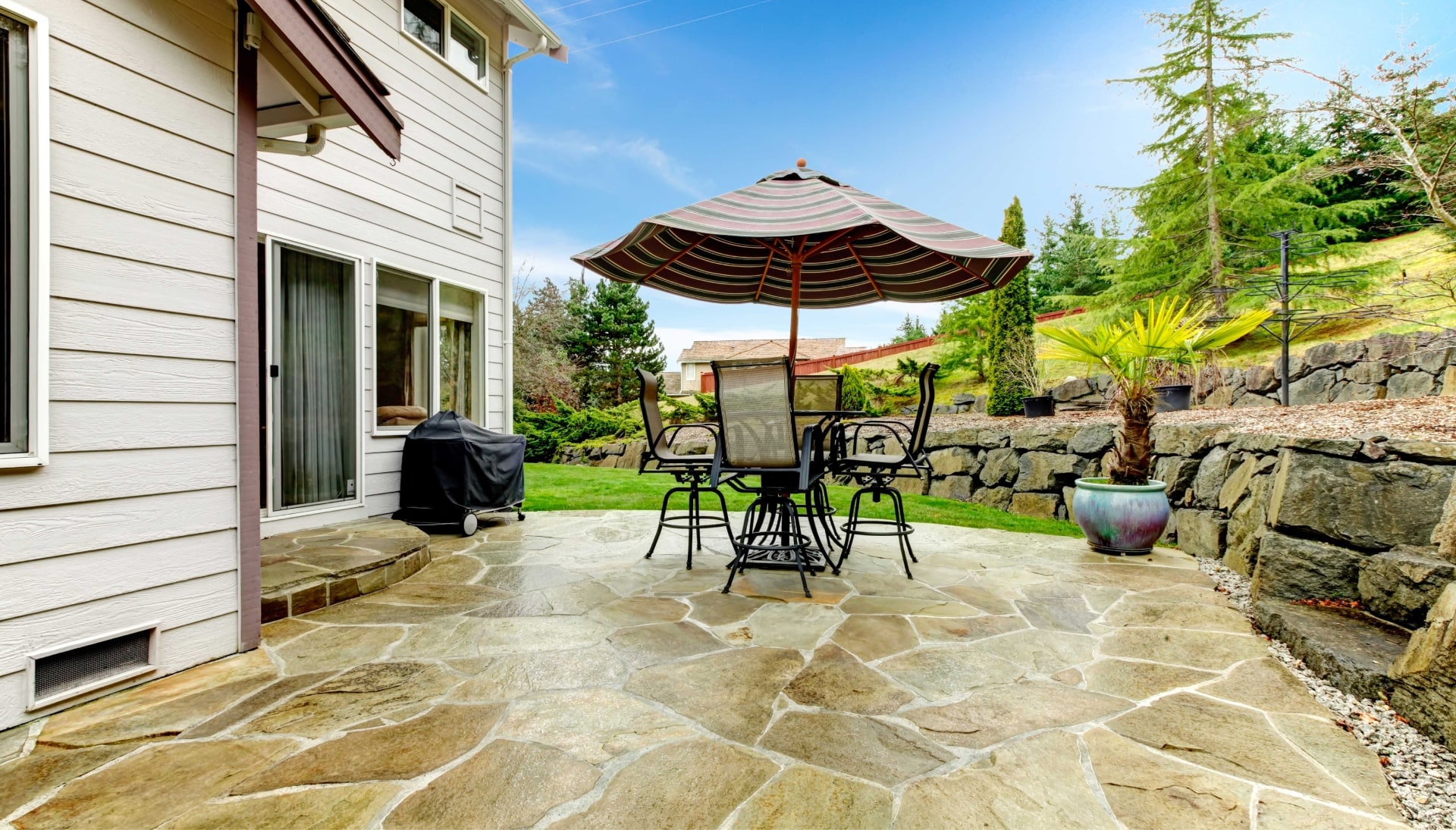 Create an Outdoor Oasis with Stunning Concrete Patio in Lima, OH - Enjoy Beautifully Textured and Patterned Concrete Surfaces for Your Entertaining and Relaxation Needs.